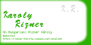 karoly rizner business card